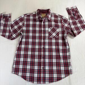 Telluride Clothing Co Plaid Flannel Shirt Mens Large Red Blue Button Down Casual